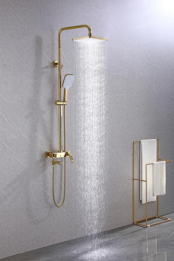 Solid Brass Rain Shower Exposed Shower System with Peeling Technology