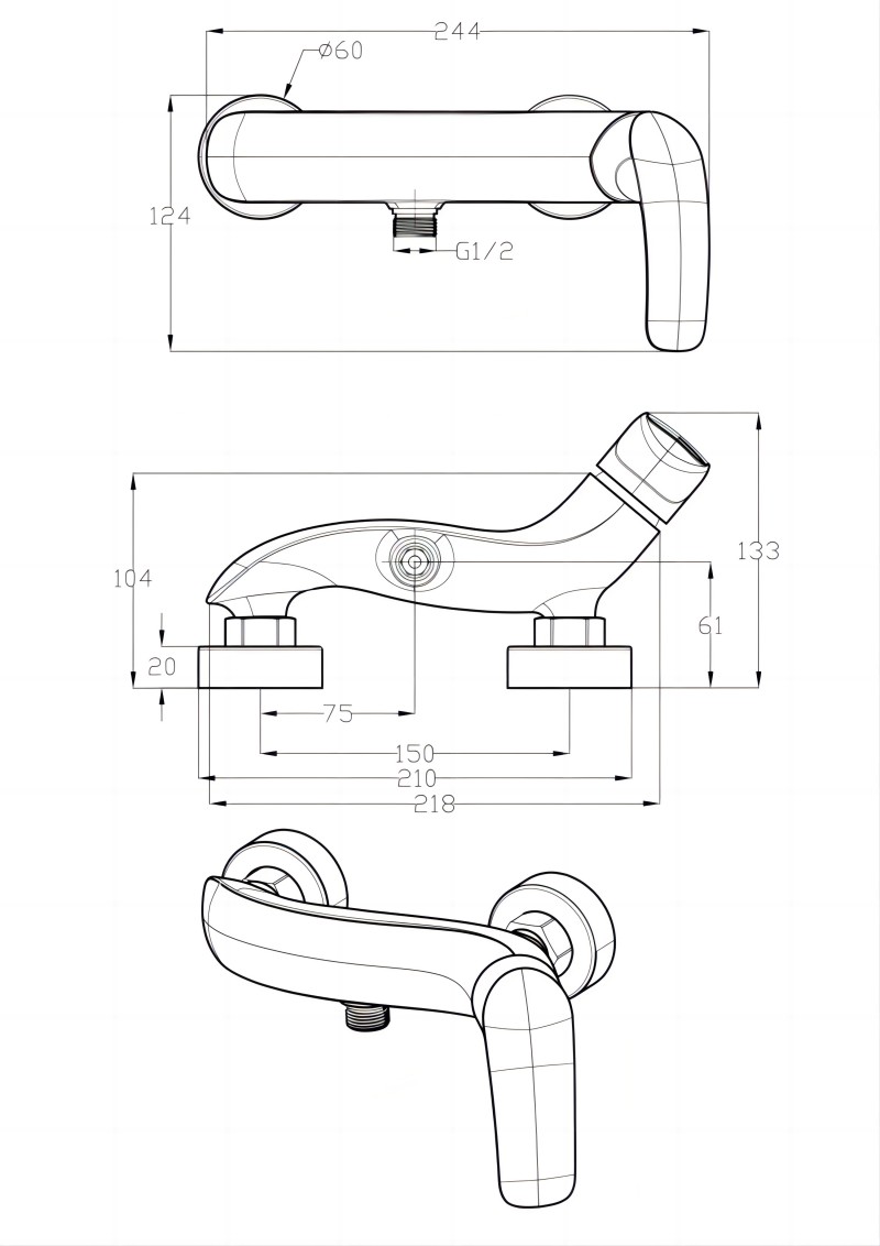 Golden Penguin Shower Concealed Mixer