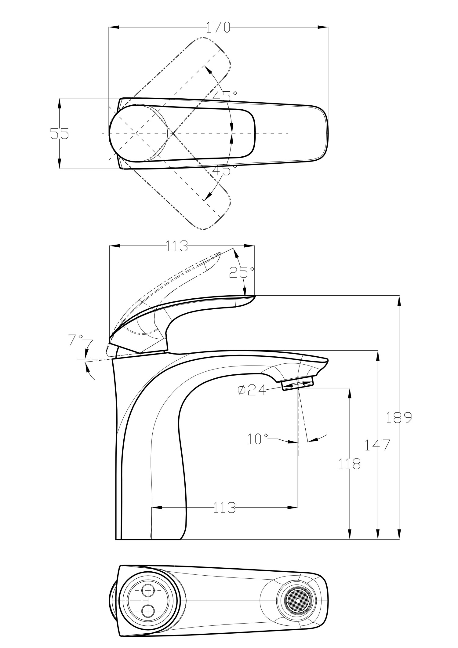 Solid Brass Gold Finish Bathroom Faucet 