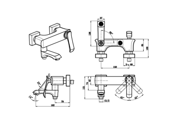 Solid Brass Exposed Shower Mixer