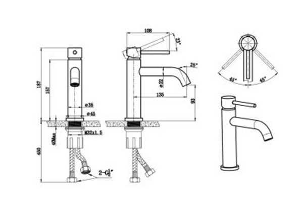 Concise Bath Fittings for Basin