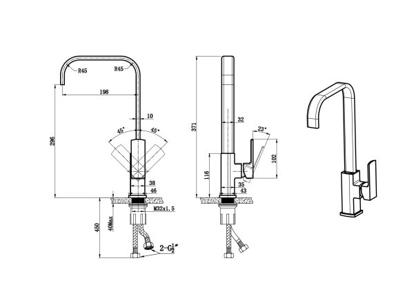 New Design Kitchen Faucet with Matte Black