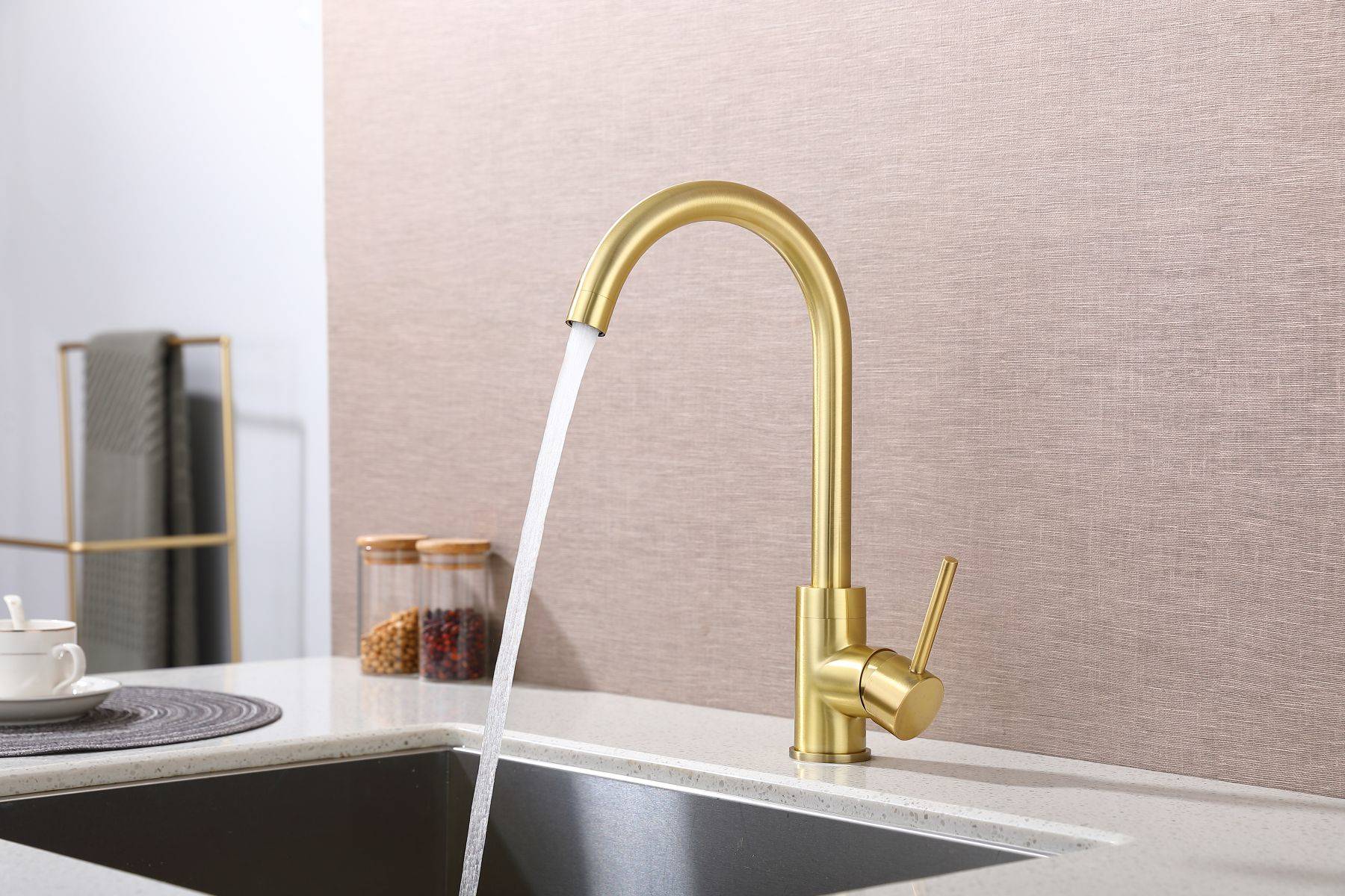 Gold Single Hole Kitchen Faucets