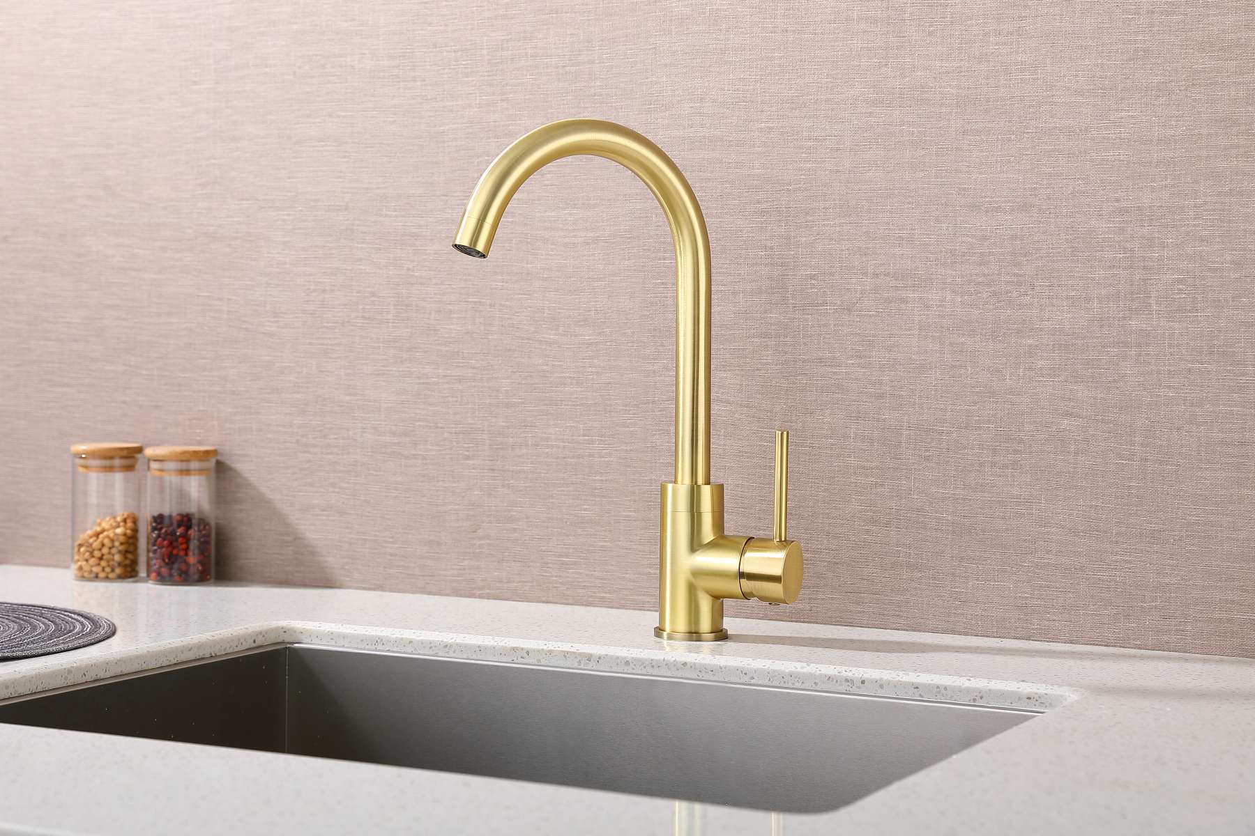 Gold Single Hole Kitchen Faucets
