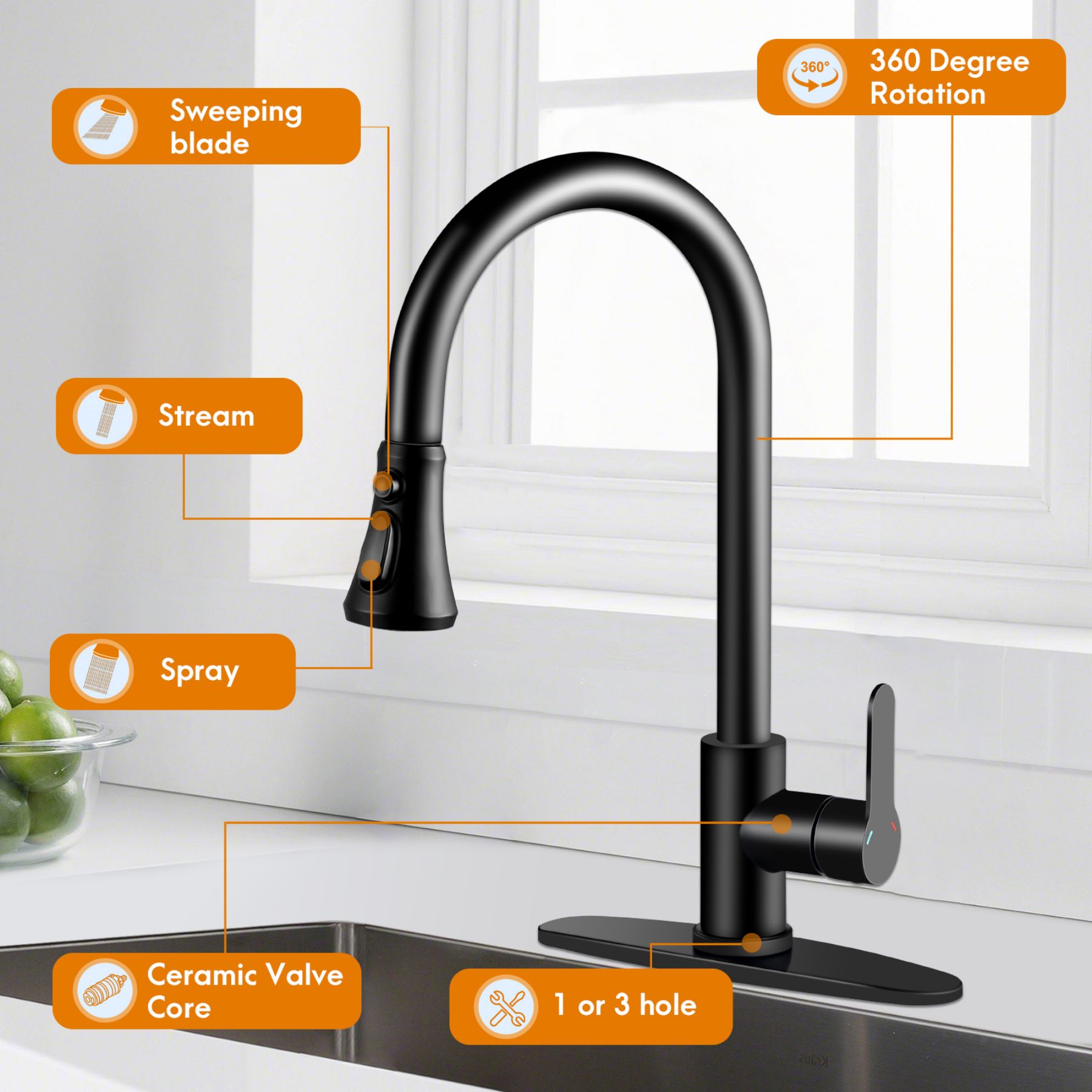 Kitchen Faucet With Pull Down Sprayer