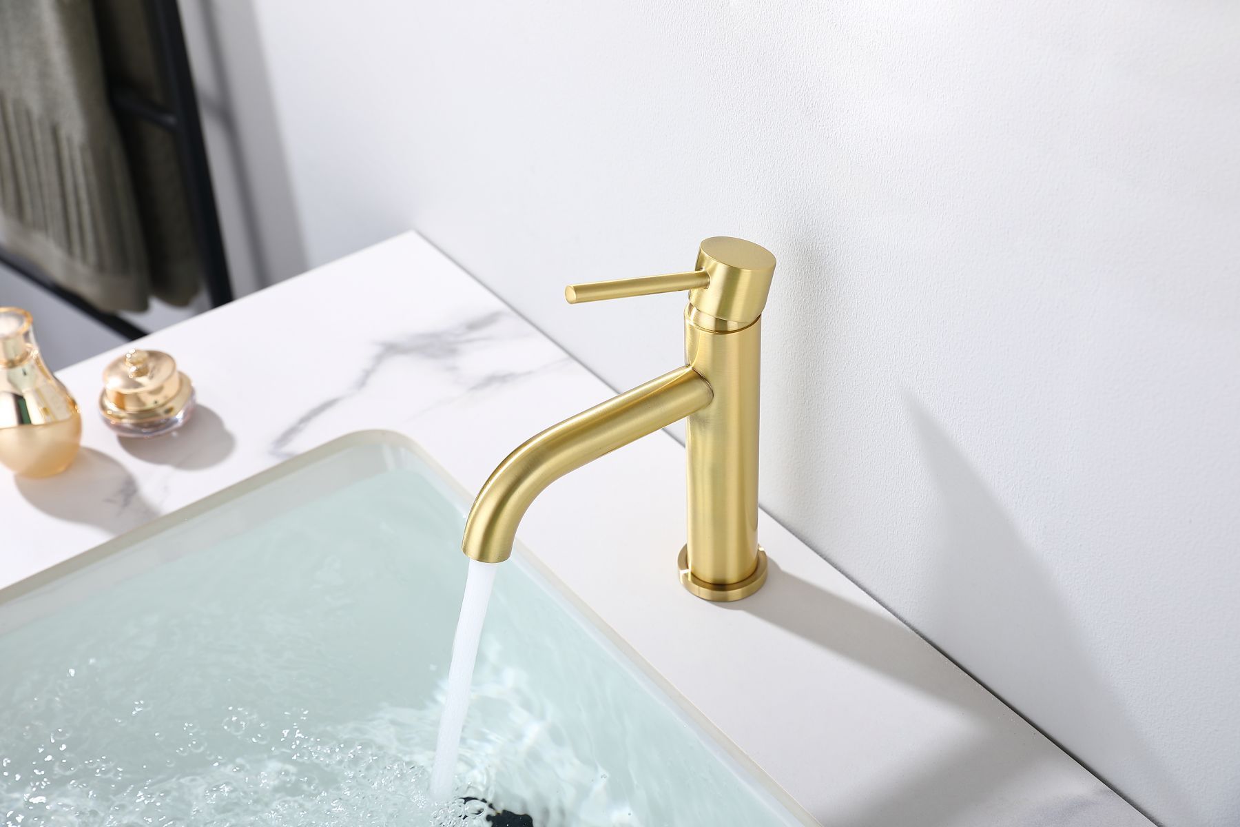Solid Brass Gold Finish Bathroom Faucets