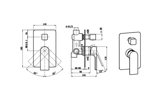 Concealed Shower Mixer with Rain Shower