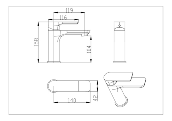 Ultrathin Single Bathroom Faucets