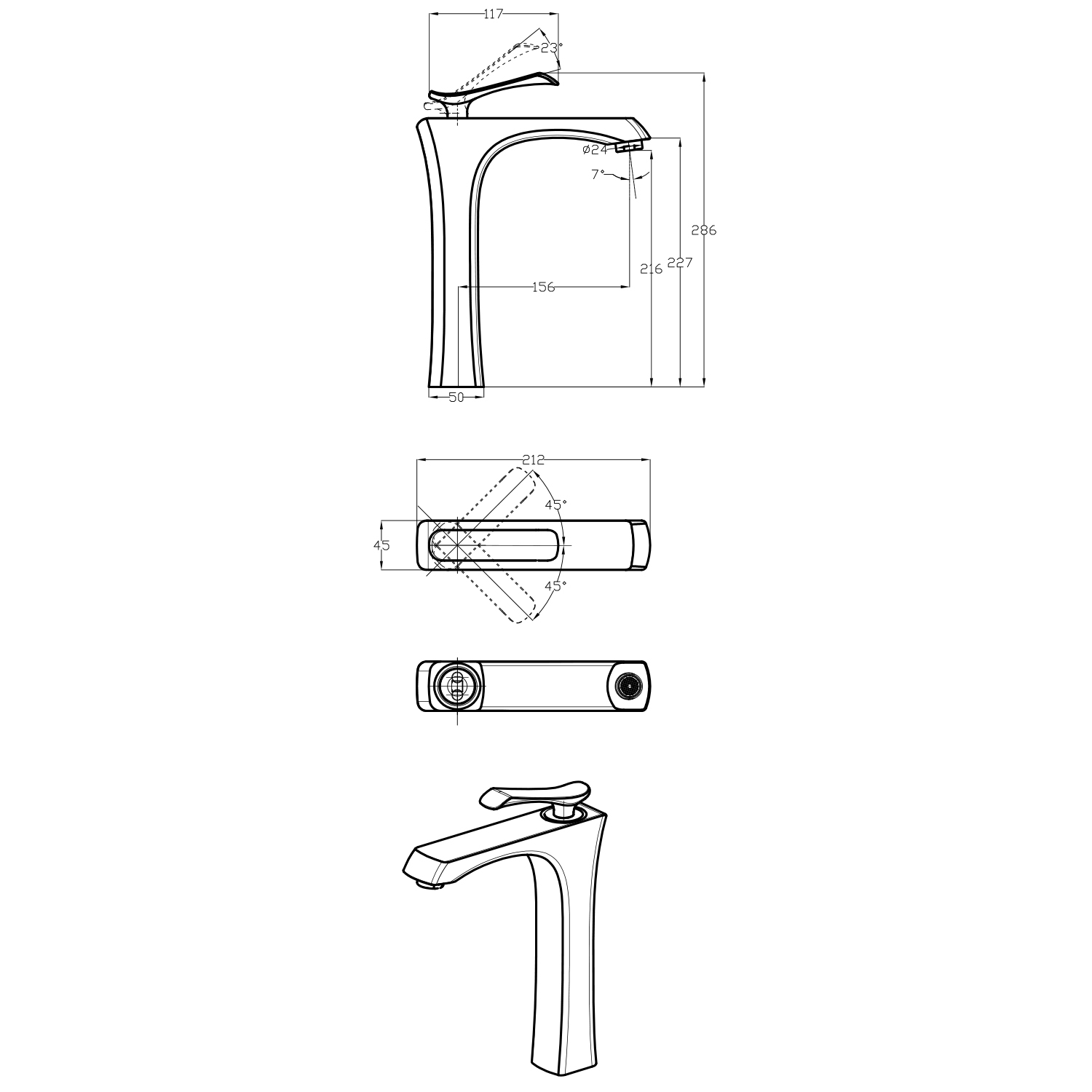 Roman pillars faucets single handle