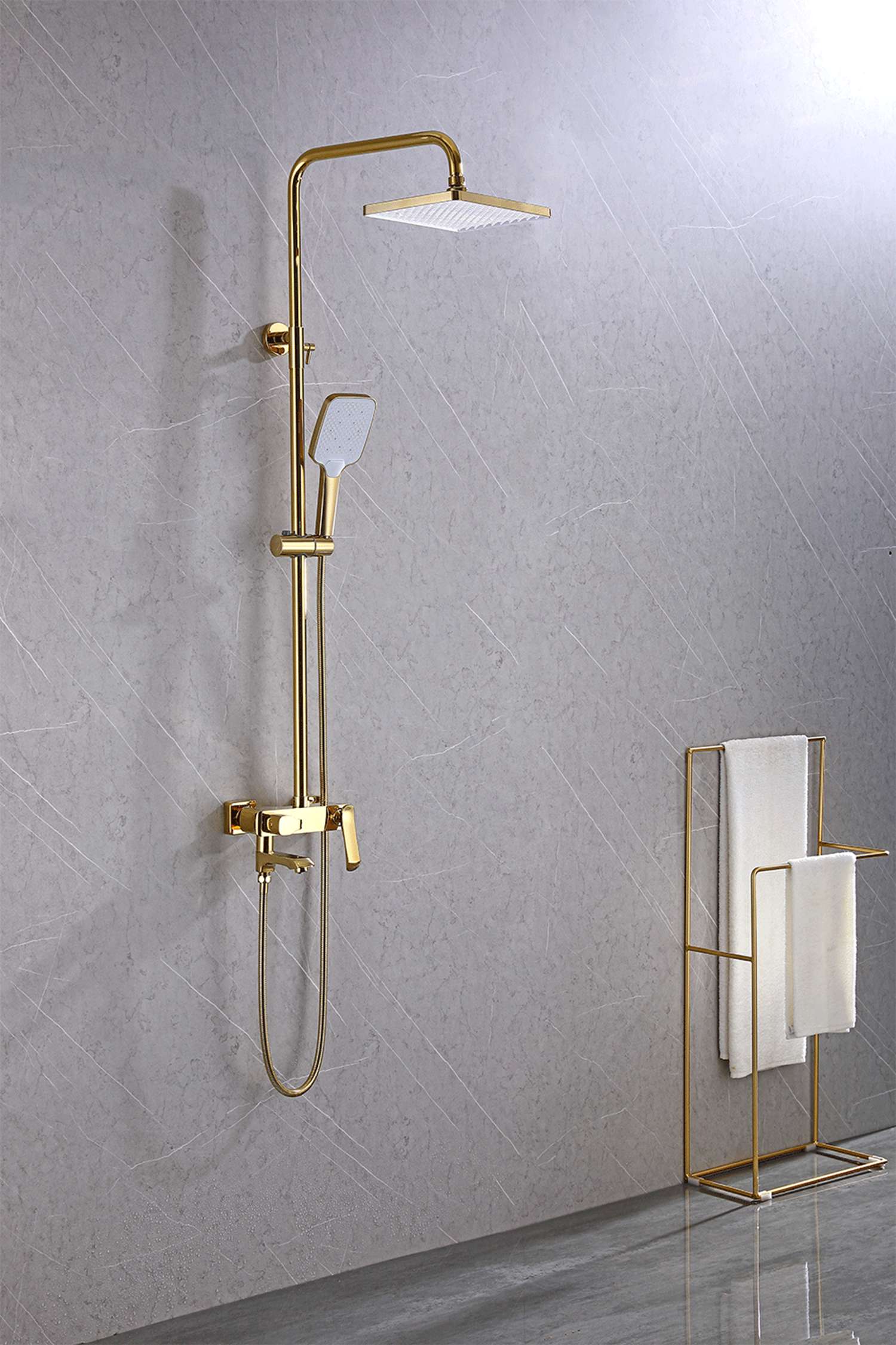 Solid Brass Rain Shower Exposed Shower System with Peeling Technology