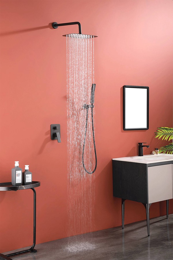 Black Hidden Shower Faucet