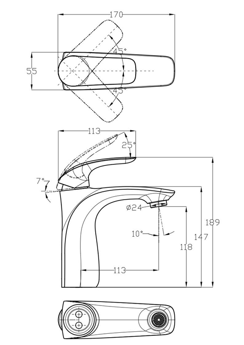 Brushed Gold Bath Fitting Faucet