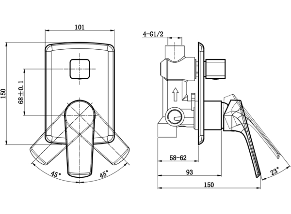 Wall Mounted Shower Valve Mixer